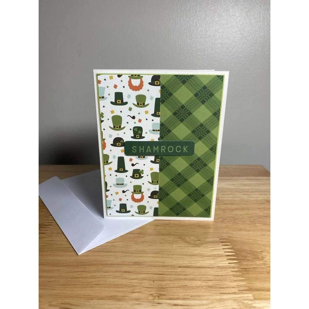 Handmade St. Patrick’s Day Blank Greeting Card A2 & Envelope